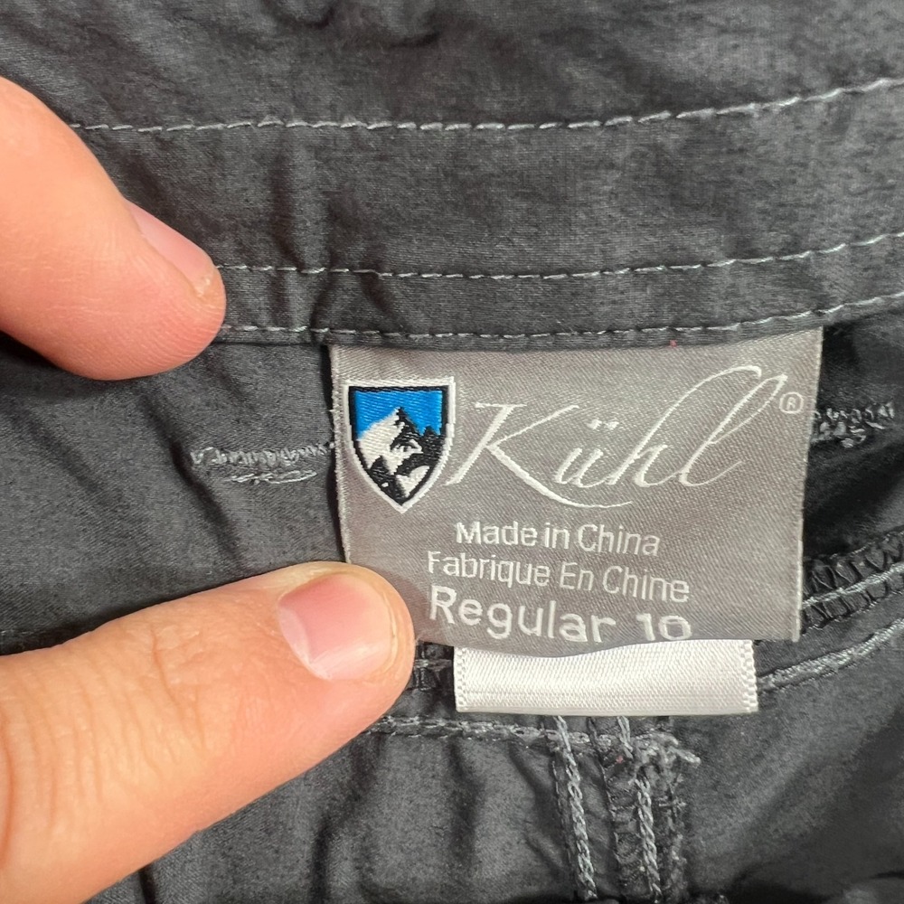 Kuhl Pants Womens 10 Gray Cargo Outdoor Camping Hiking Travel Nylon Gorpcore - Picture 7 of 11
